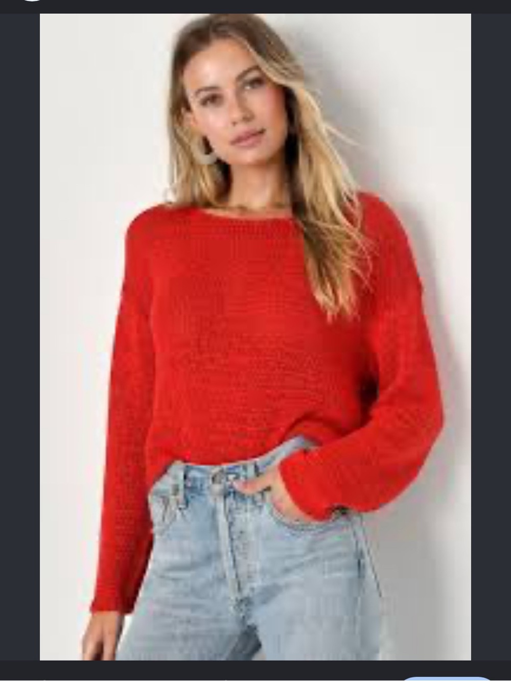 Madewell Red Crewneck Knit Sweater